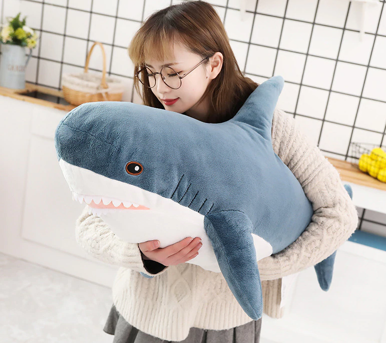 MorisMos Giant Shark Stuffed Animal,Gray Shark Plush Pillow,Plush Toy,Gift for Kids Girlfriend,51 Inches 
